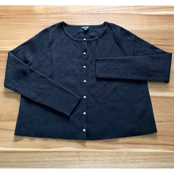 Wild Fable Junior Teens Button-Up Black Ribbed Cardigan Sweater Plus Size 2X - Picture 10 of 10